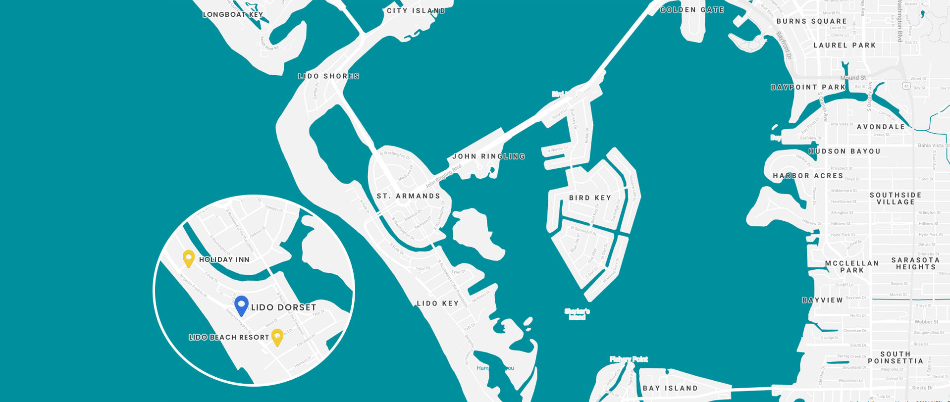 Lido Dorset map